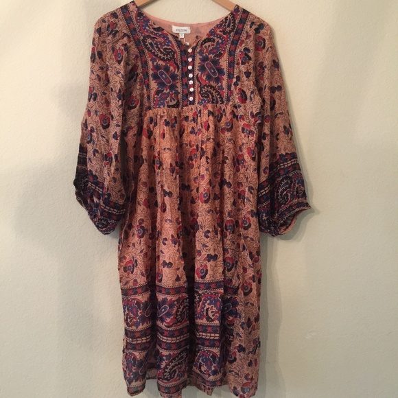 Cotton Peasant Boho Dress Small - Picture 1 of 1